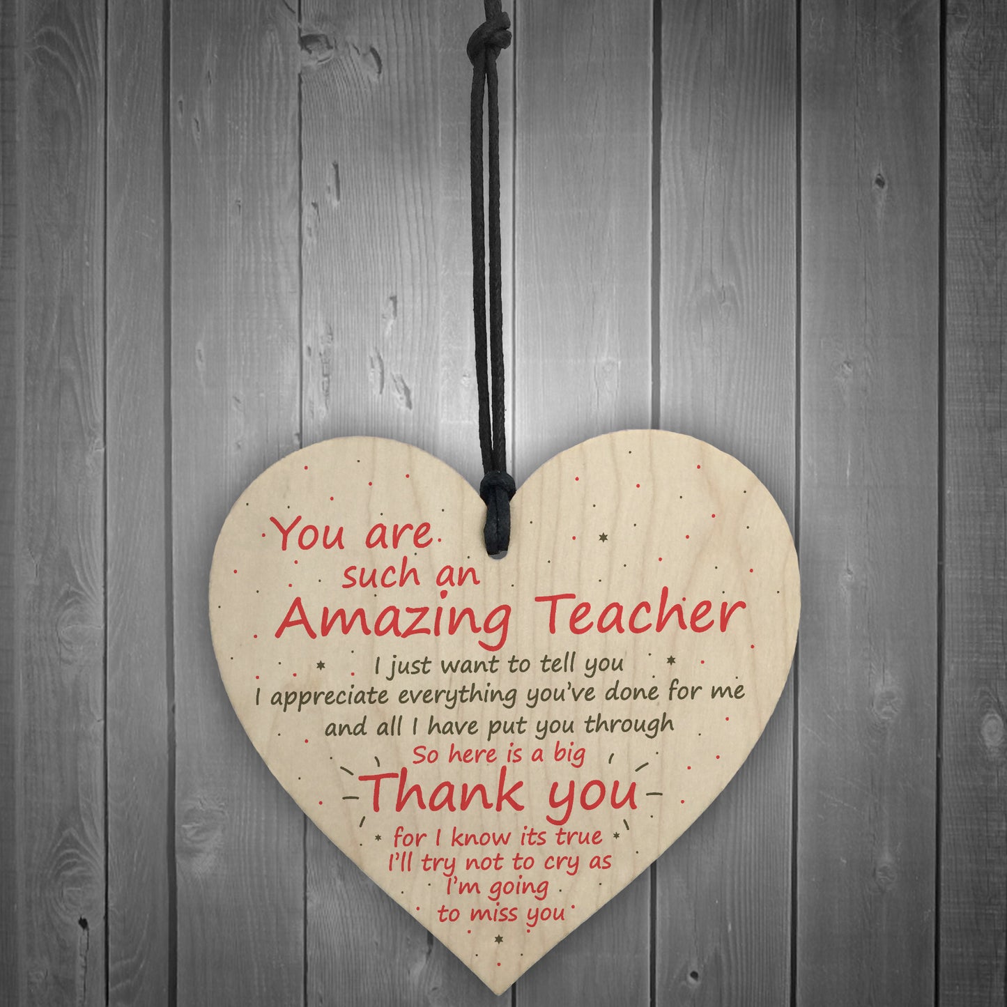 Thank You Teacher Gift Heart Leaving School Nursery Teaching