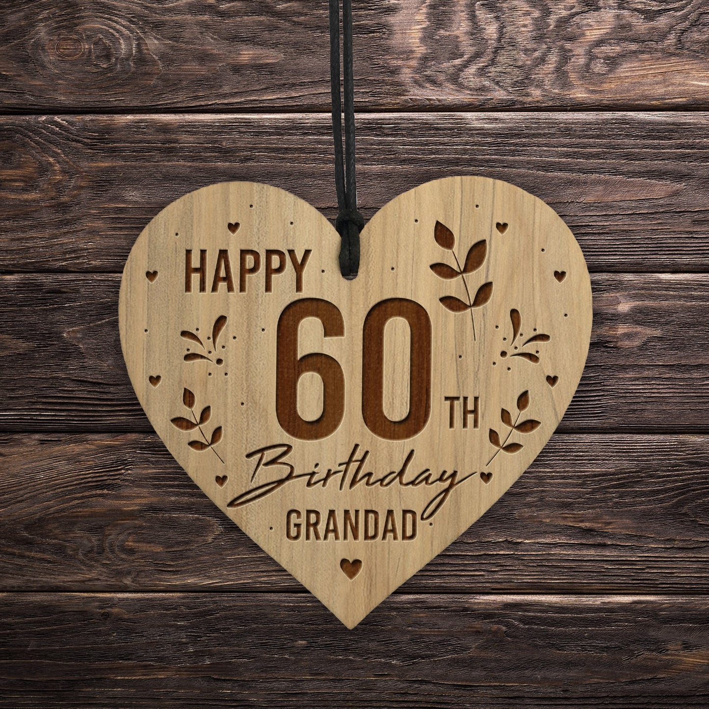 Grandad Birthday Gifts Engraved Heart 50th 60th 70th Birthday