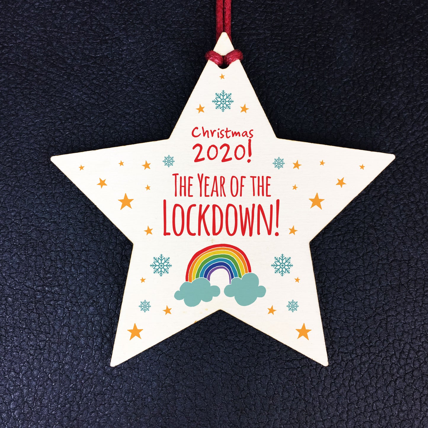 2020 Lockdown Wooden Christmas Bauble Decoration Family Xmas