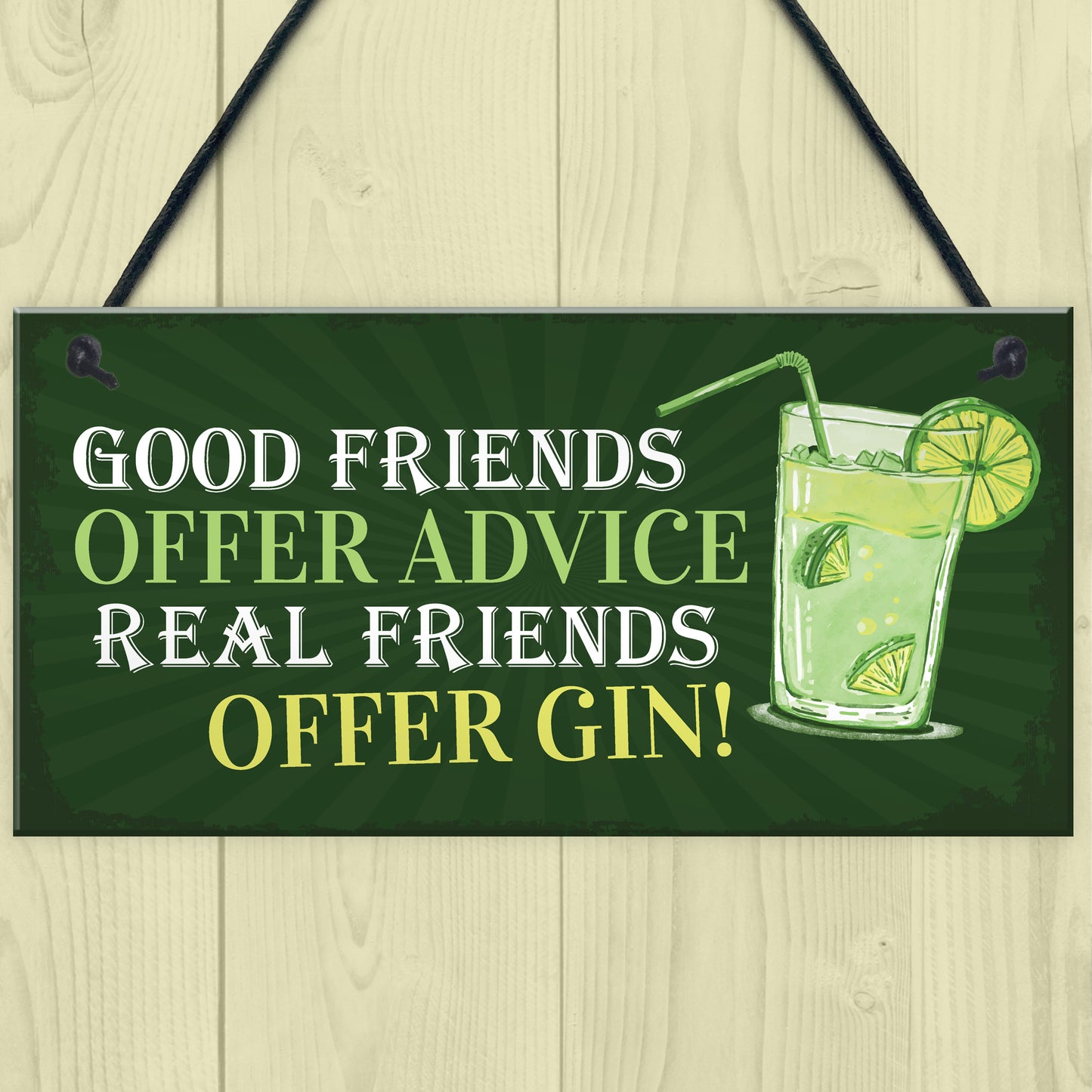 Friendship Gin Sign Garden Plaque Shed Home Bar Pub Plaque Gift