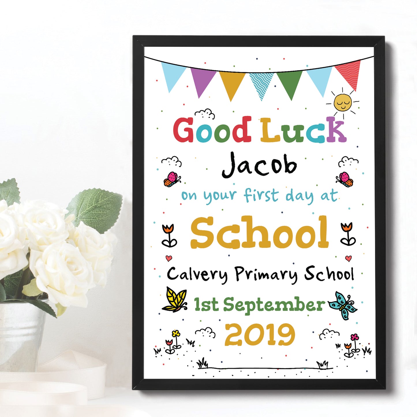 Personalised Nursery School Gift Framed Print Good Luck Gift