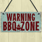 Warning BBQ ZONE Barbecue Garden Bar Hanging Wall Plaque Sign