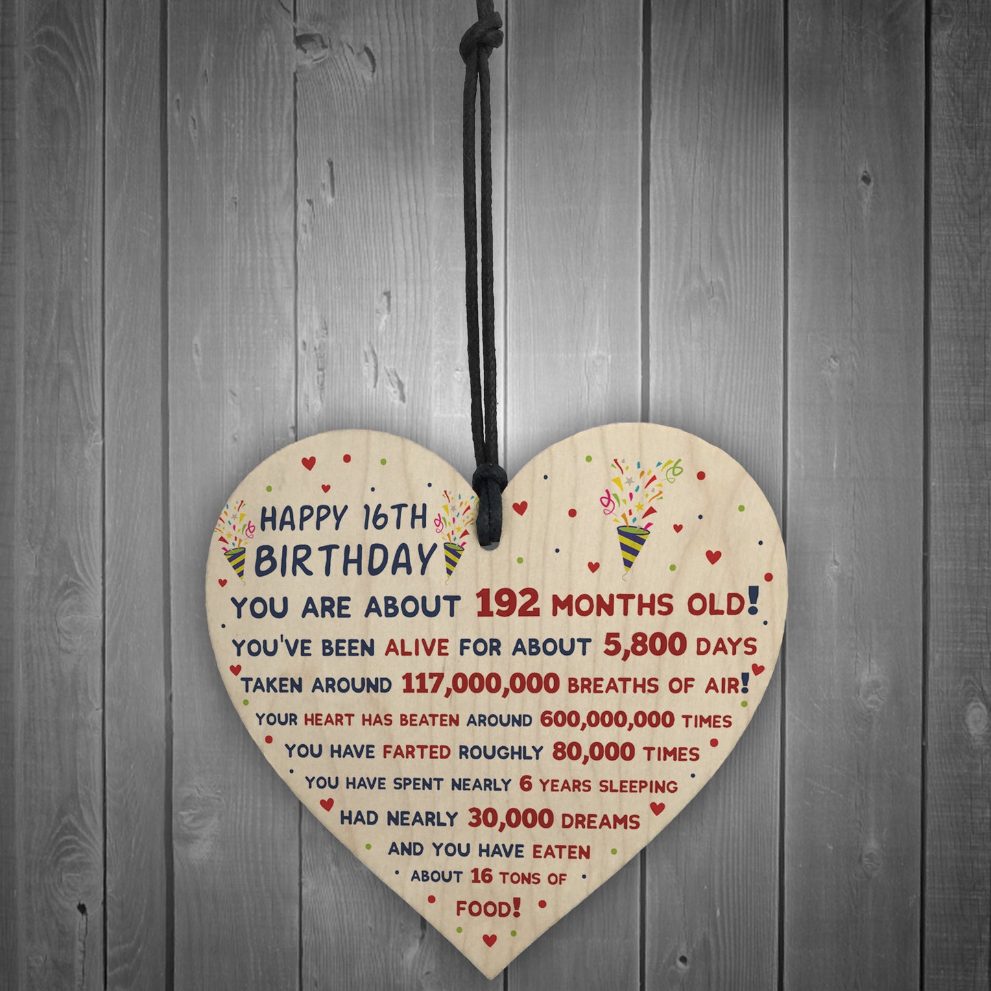 16th Birthday Gift For Daughter Son 16th Birthday Facts Heart