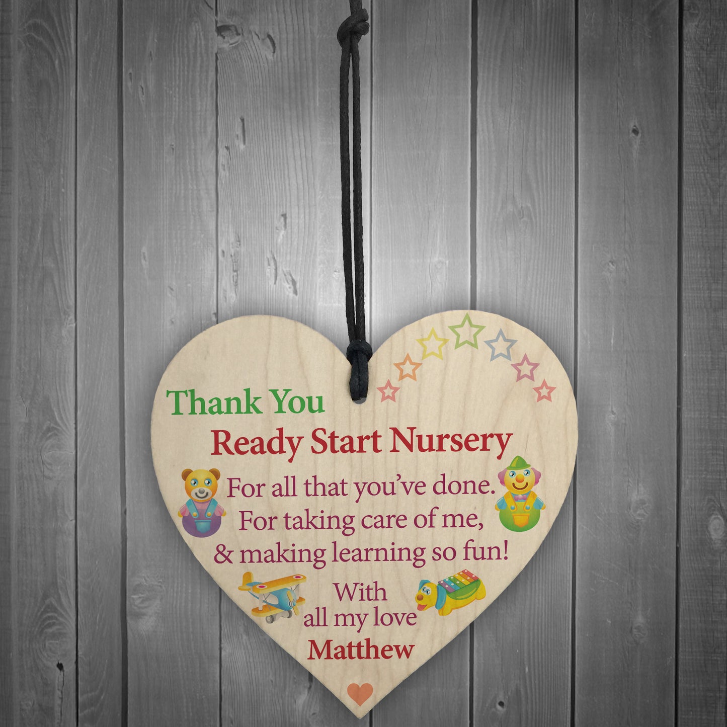 Personalised Thank You Nursery Teacher Gift Hanging Plaque