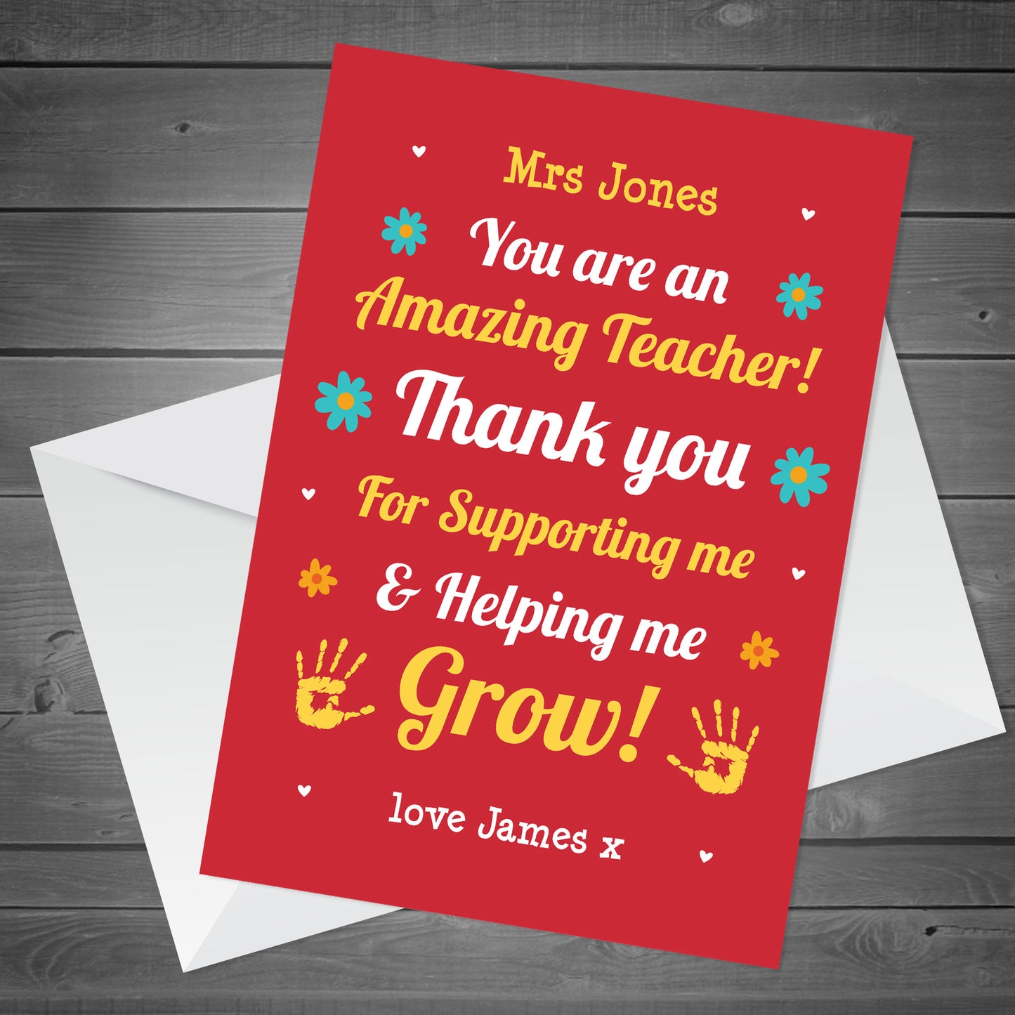 Thank You Teacher Card Personalised AMAZING Teacher Cards