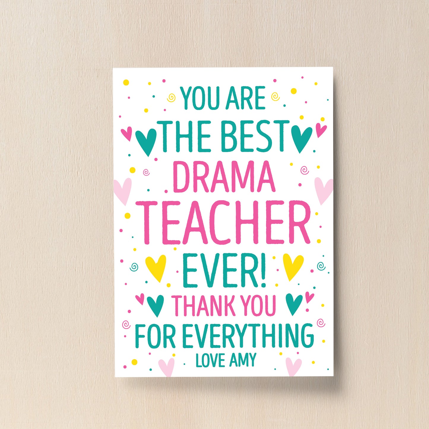 Personalised Music Dance Drama Teacher Gift Thank You Leaving