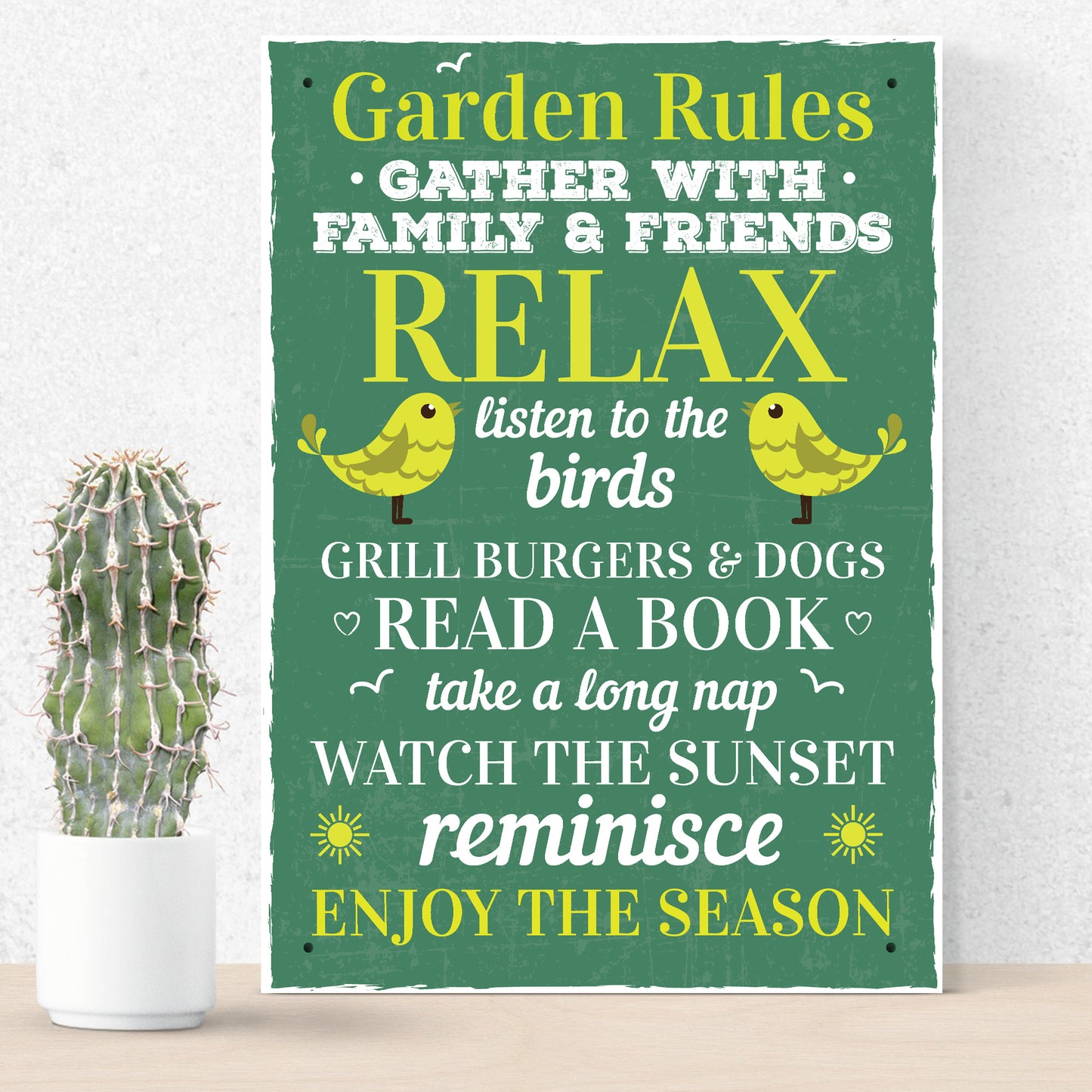 Garden Rules Wall Plaque Garden Shed Summer House Friendship