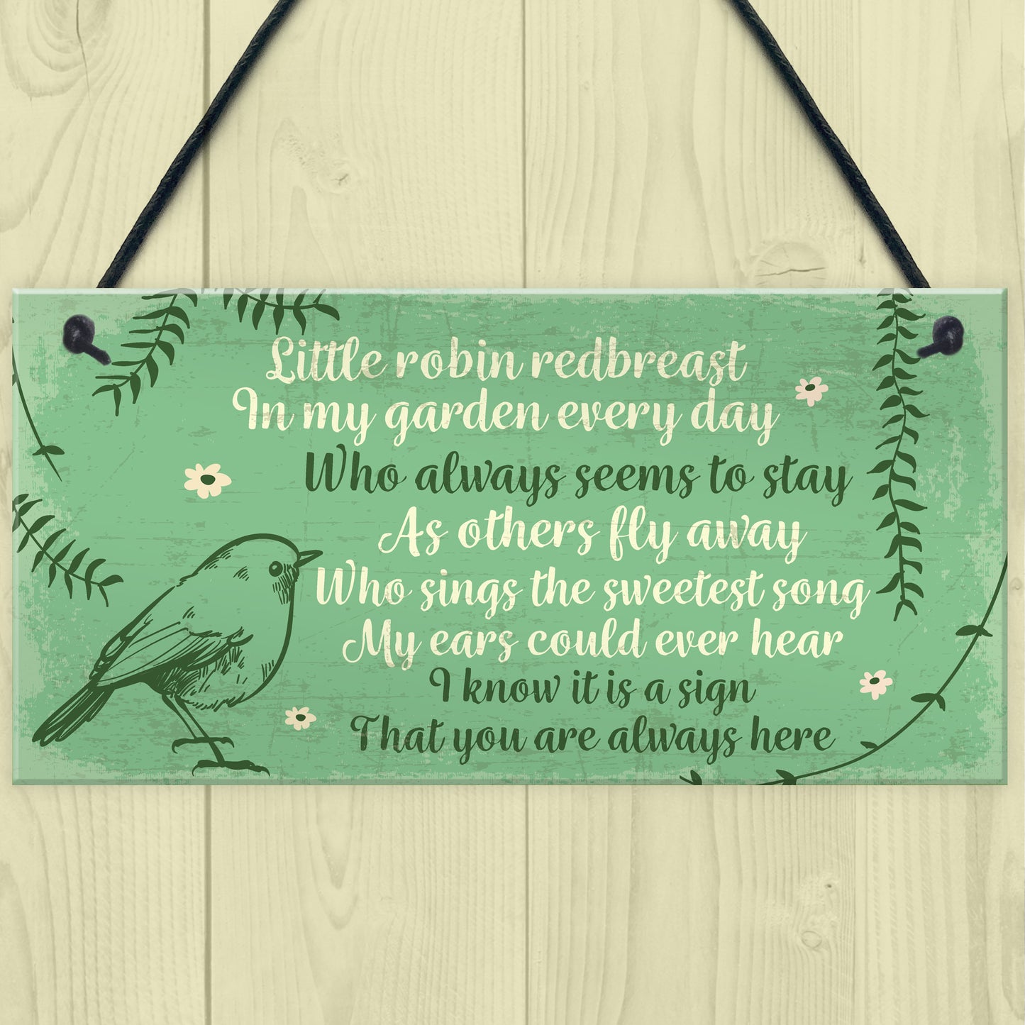 Robin Redbreast Memorial Bereavement Plaque Garden Grave Sign