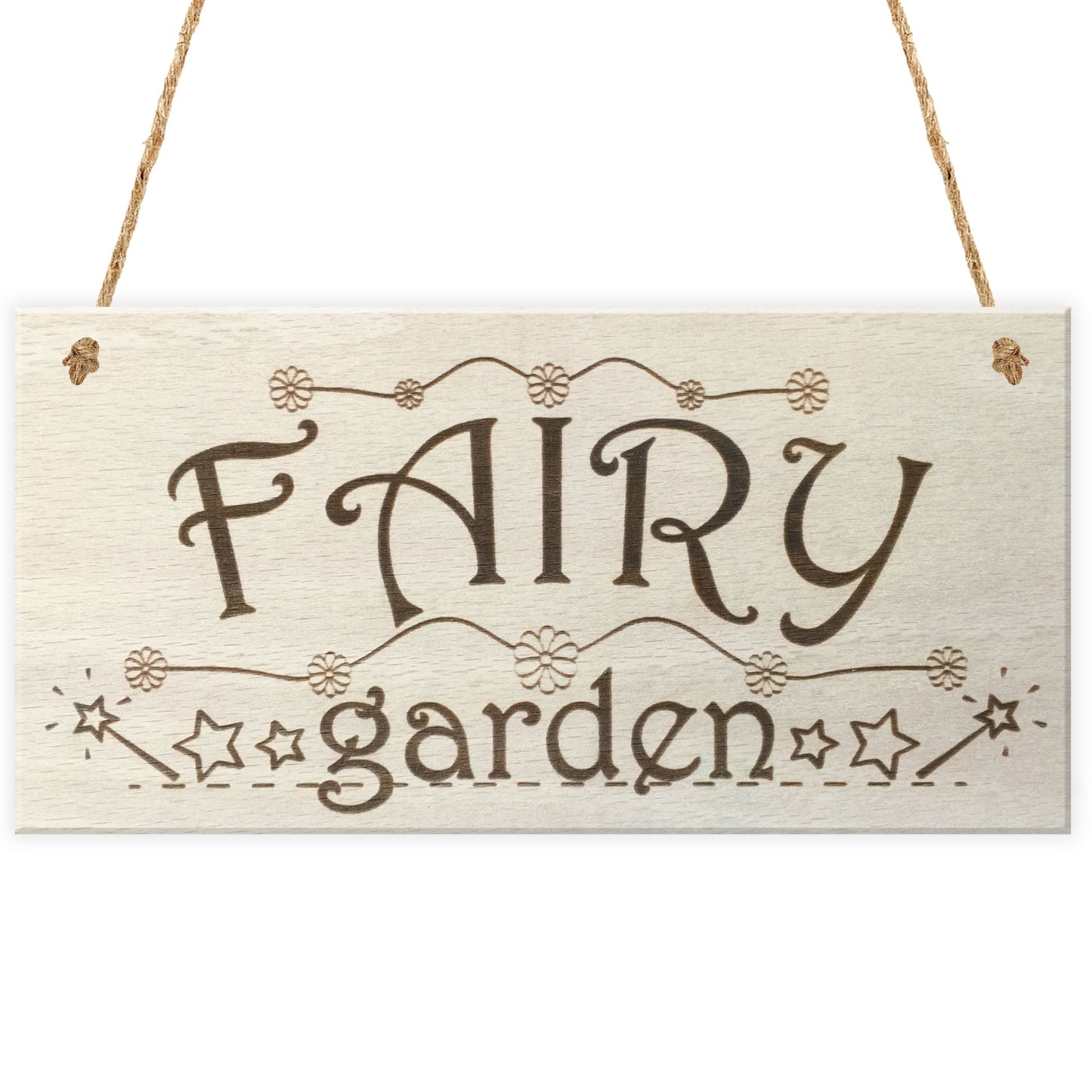 Fairy Garden Wooden Hanging Plaque Shabby Chic Fairies Sign