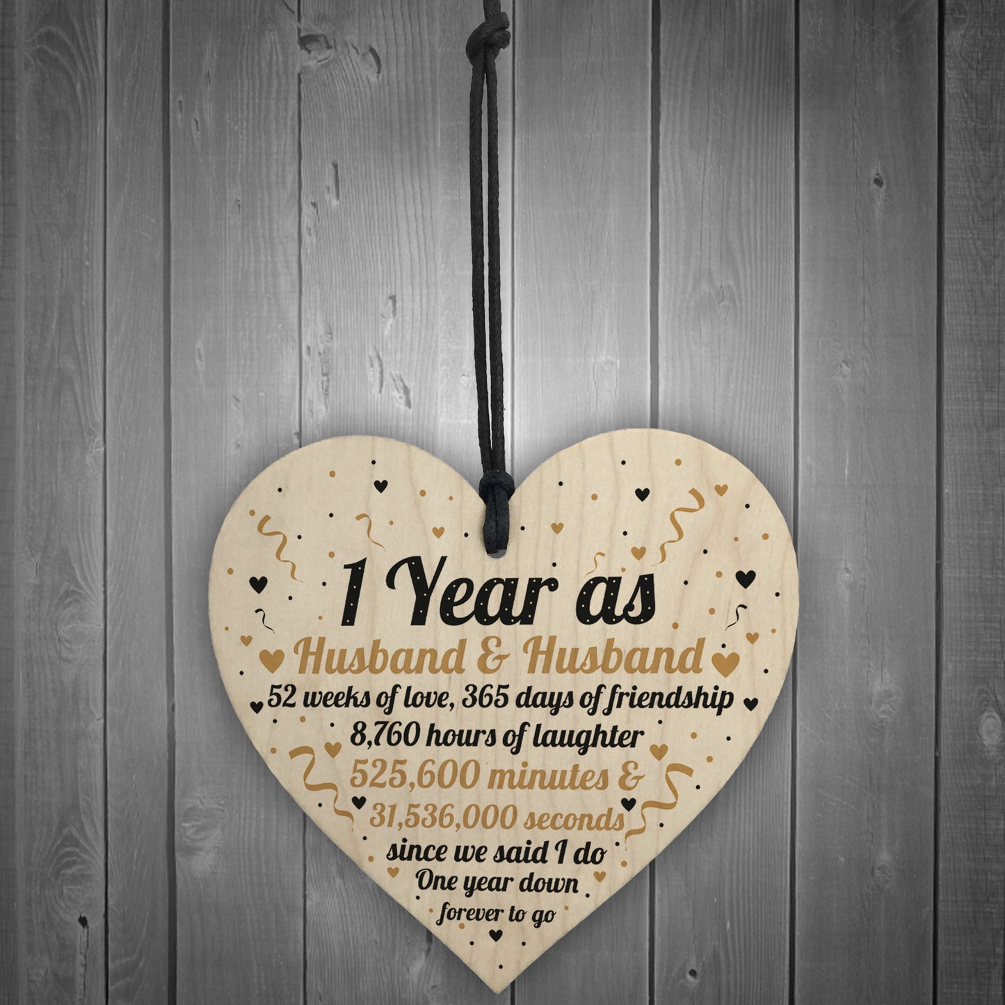 1st Wedding Anniversary Gift For Husband Wood Heart Husband Gift