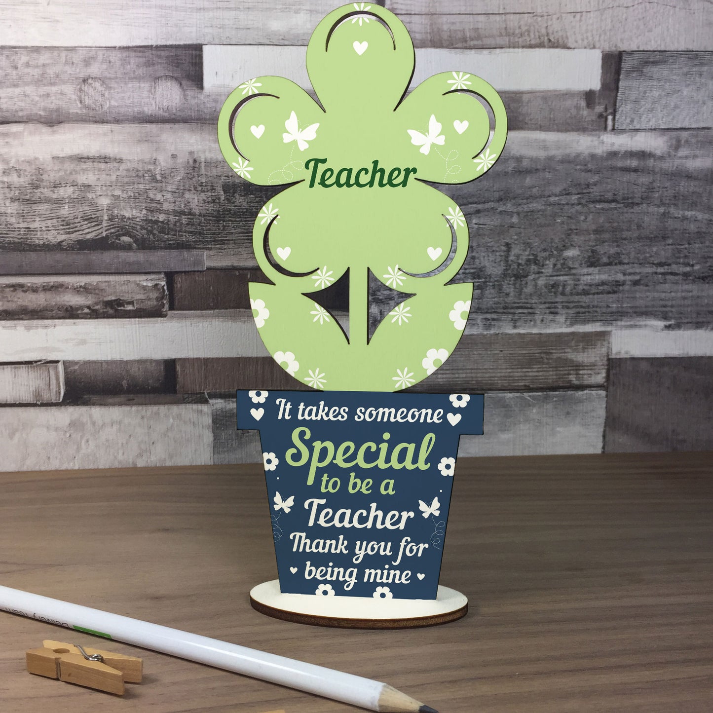 Gift For Teacher Wood Flower Thank You Teacher Gift Leaving Gift