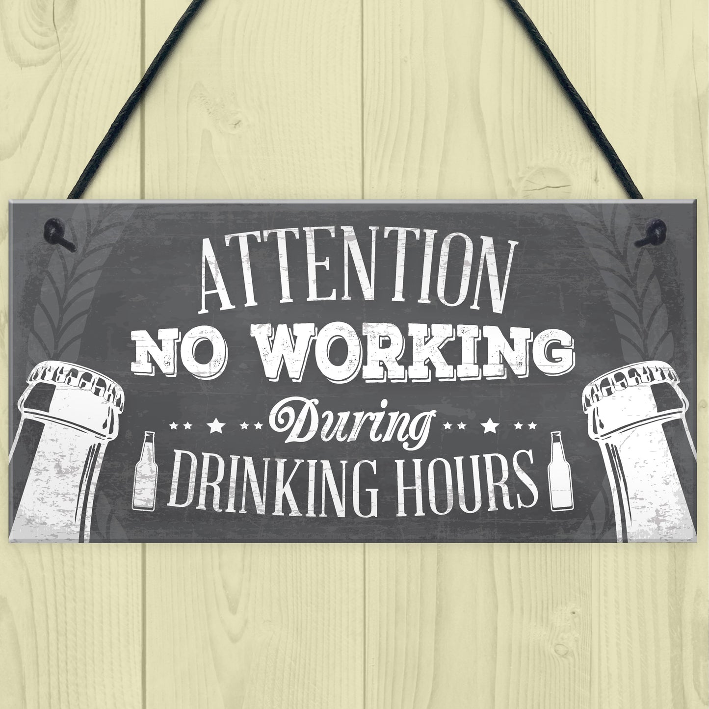 No Working Vintage Beer Plaque Garage Bar Pub Man Cave Sign