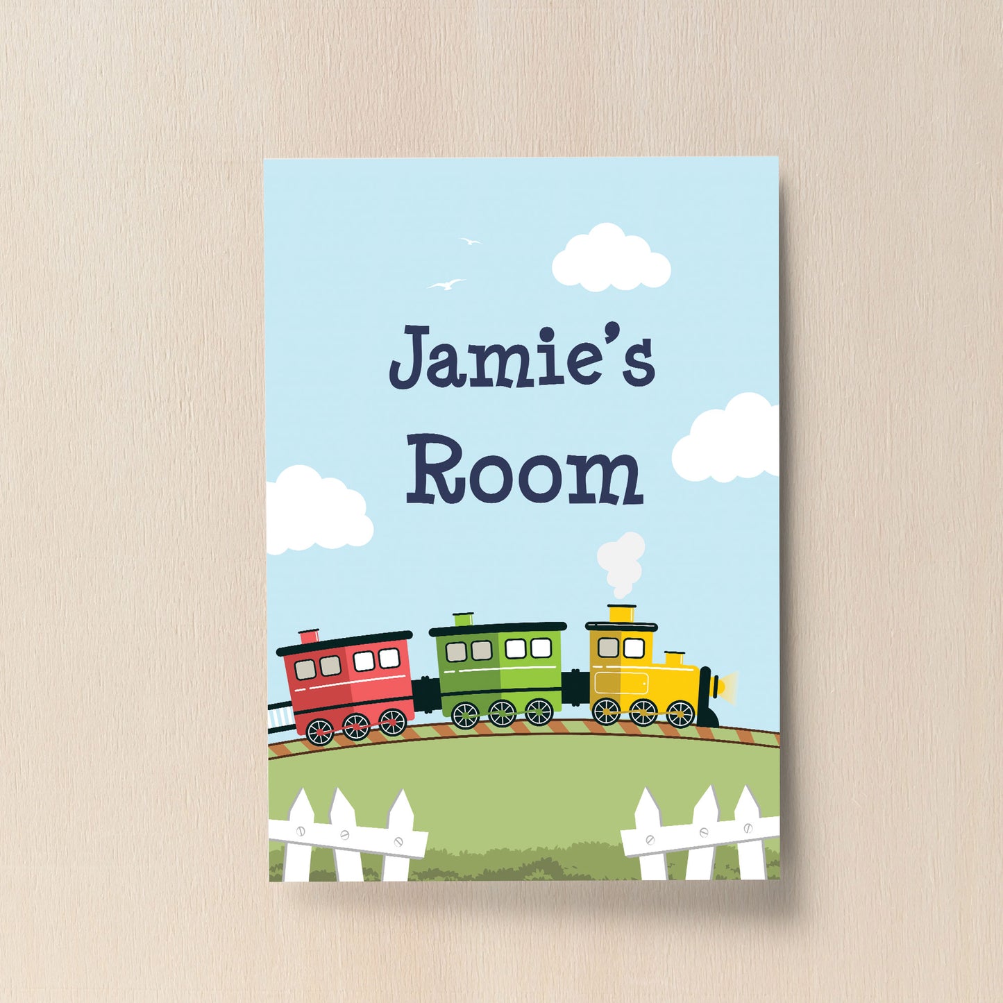 Personalised Boys Bedroom Decor Nursery Art Train Print Picture