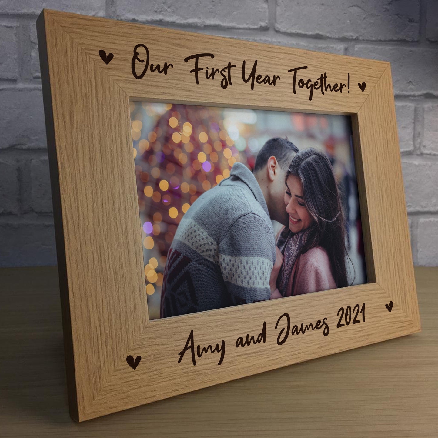 1st Anniversary Gift For Couple Personalised Photo Frame