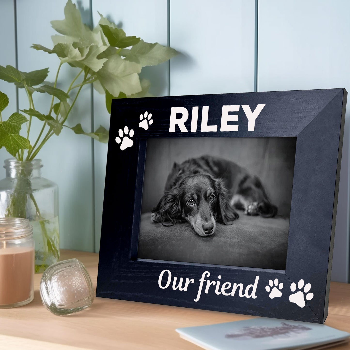 Personalised Dog Cat Gift Wooden Photo Frame Dog Lover Gift