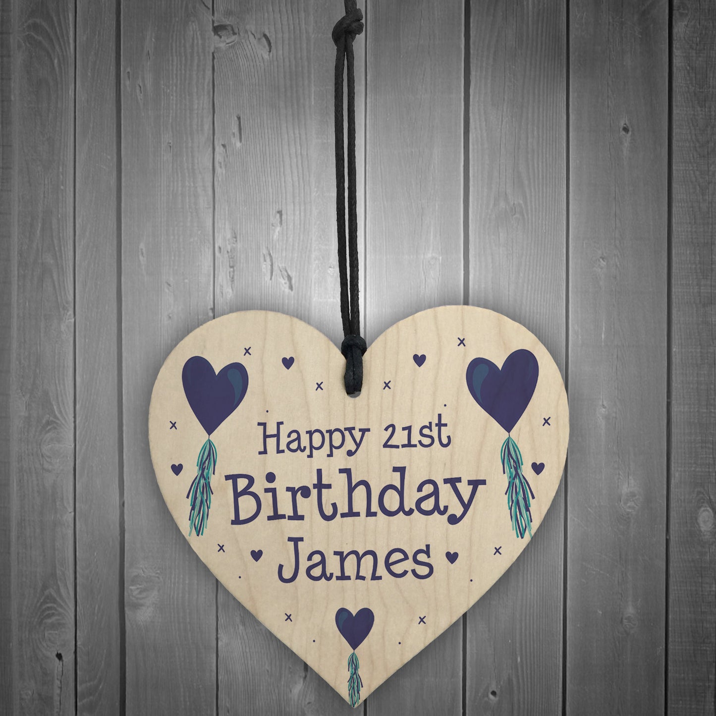 Birthday Personalised Heart Wood Gift For Him Her Novelty Gifts