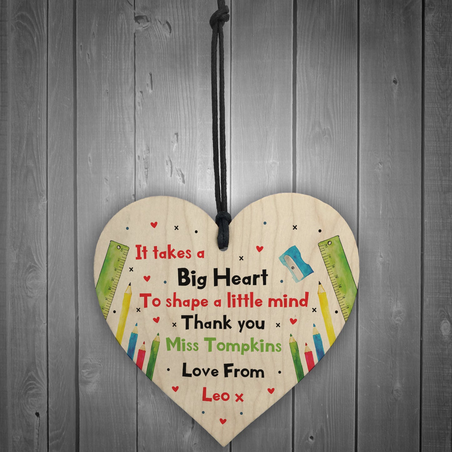 Big Hearts Shape Little Minds Personalised Teacher Gift Heart