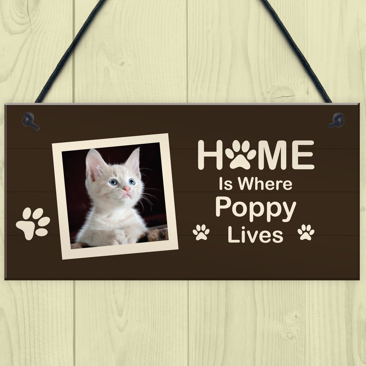 Home Is Where Cat Is Personalised Photo Plaque Cat Gift Cat Sign