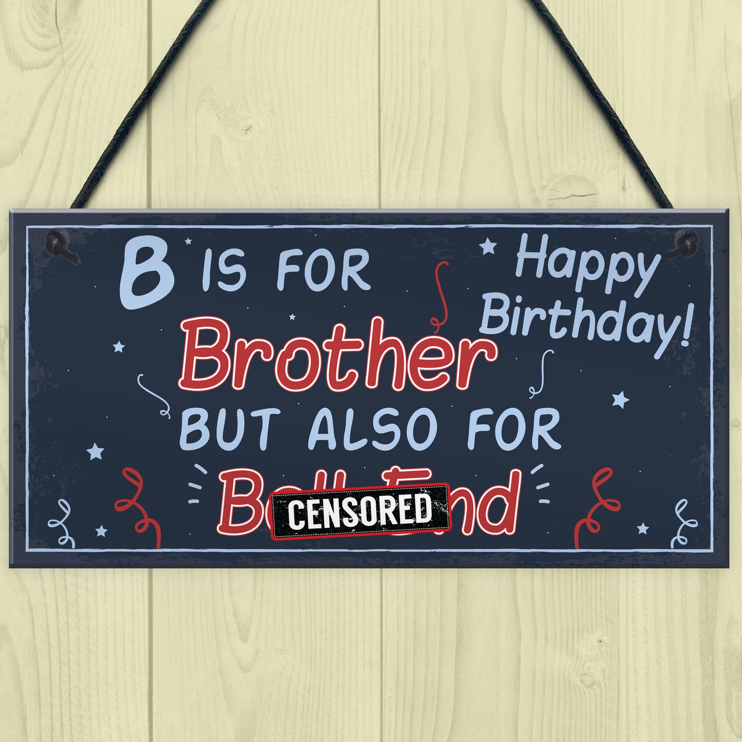 Funny Happy Birthday Brother Rude Card Plaque Gift Mum Dad Gift