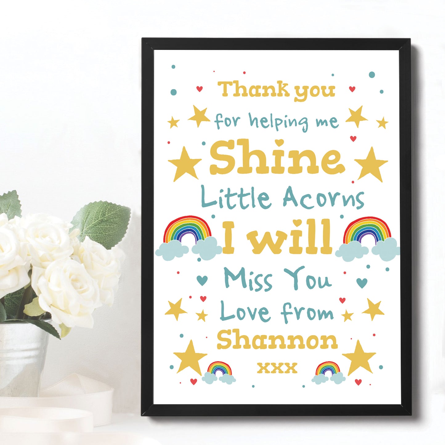 Personalised Leaving School Nursery Gift Framed Print Thank You