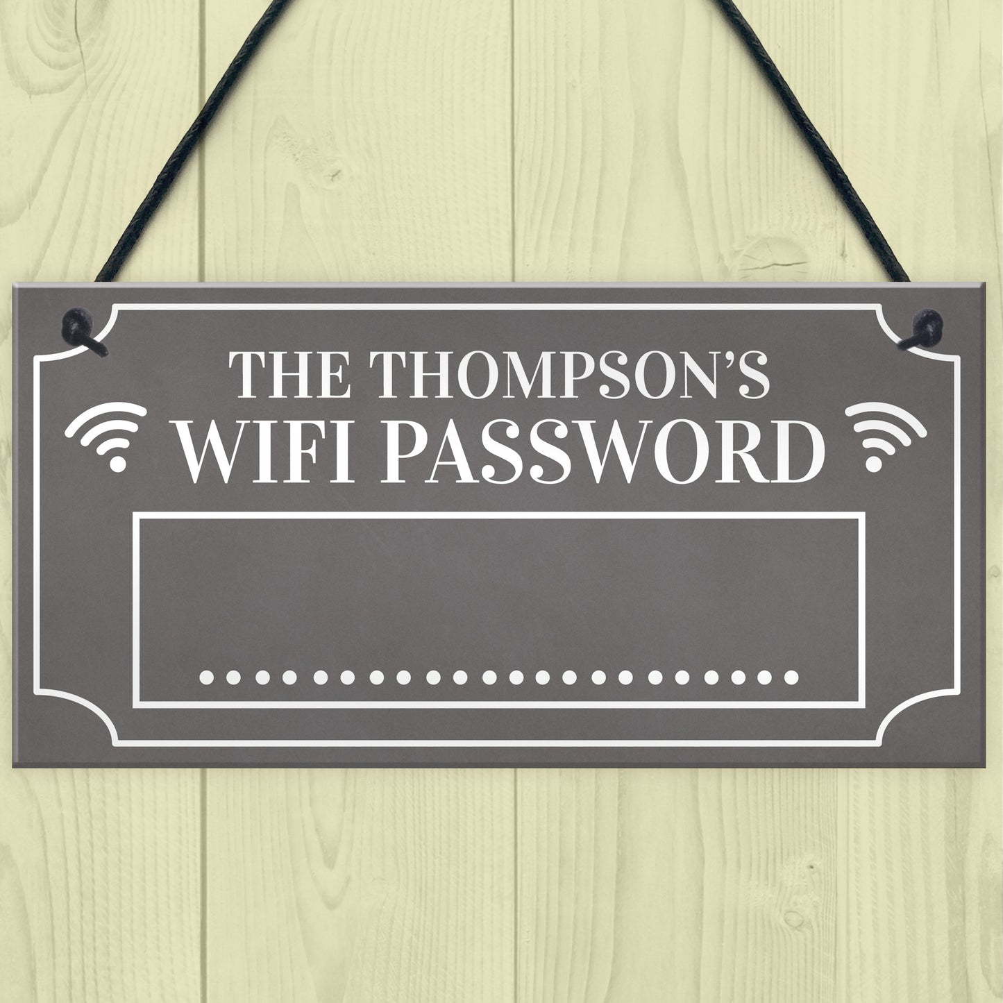 Family Wifi Password PERSONALISED Wifi Network Display Sign