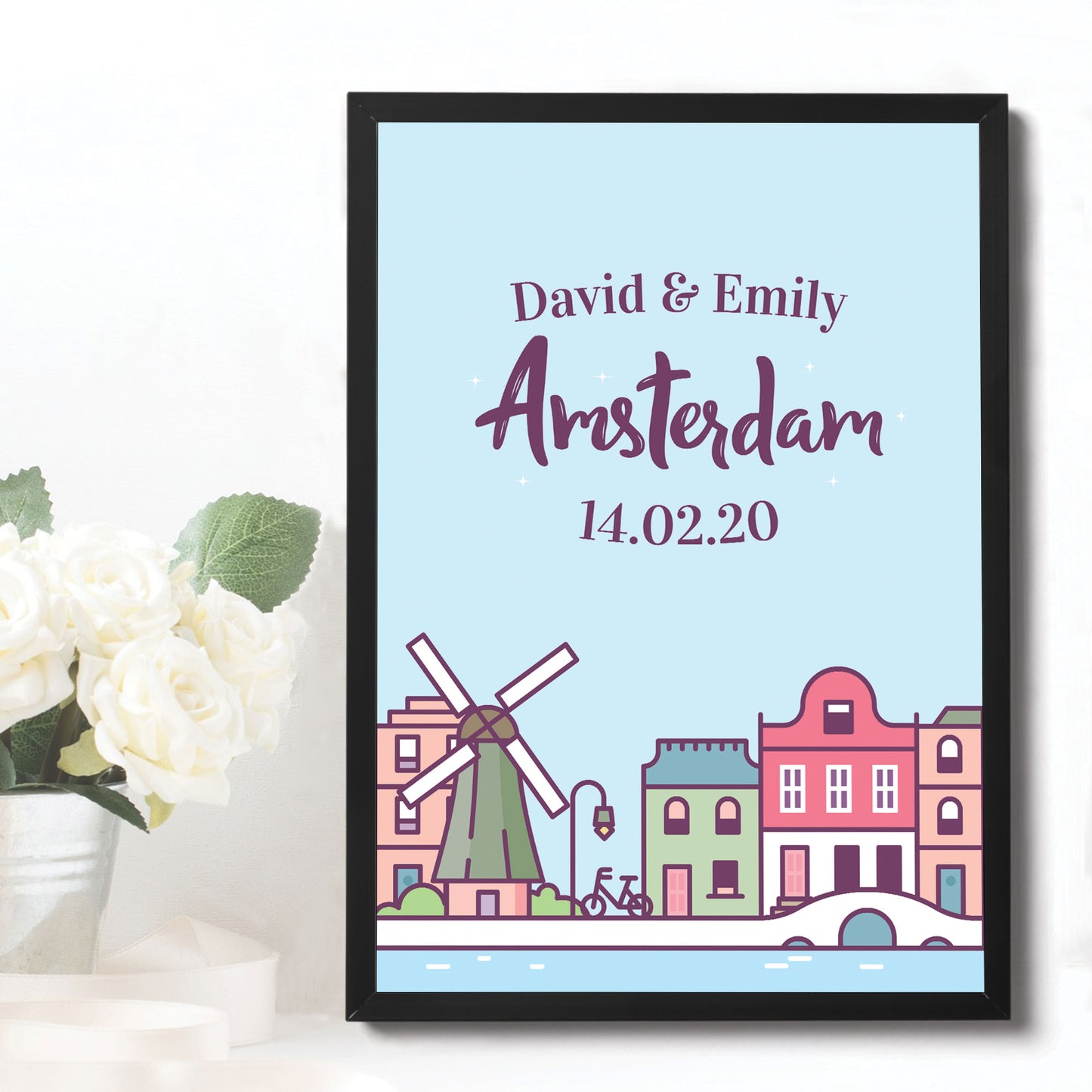 Personalised Amsterdam Framed Holiday Reveal Keepsake