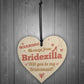 Bridezilla Bridesmaid Maid of Honour Wooden Heart Wedding Invite