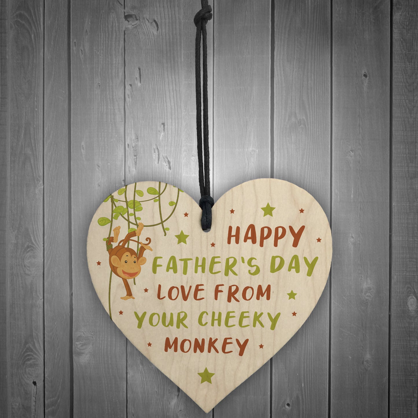 Funny Cheeky Fathers Day Gift Wooden Heart Dad Gift