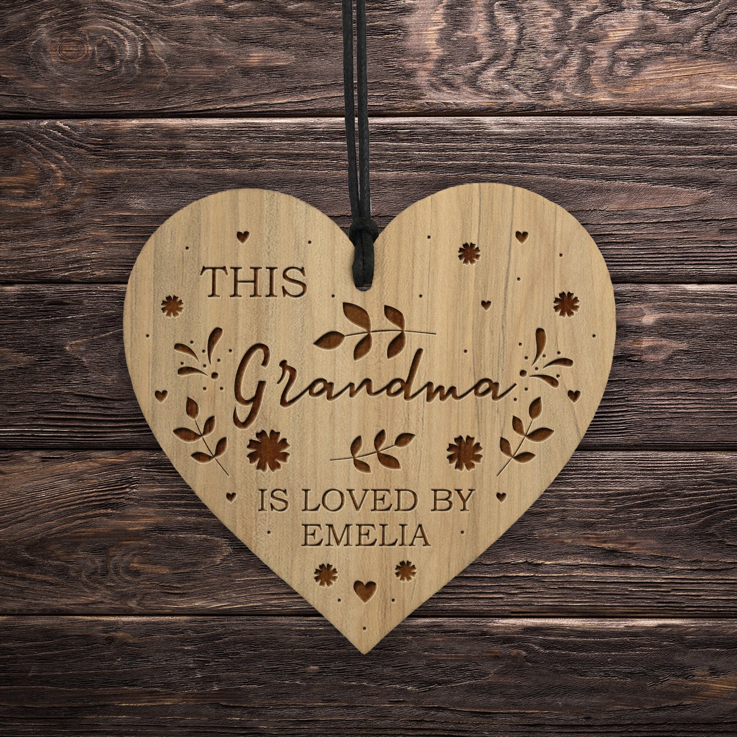 Grandma Gifts For Birthday Christmas Personalised Engraved Heart