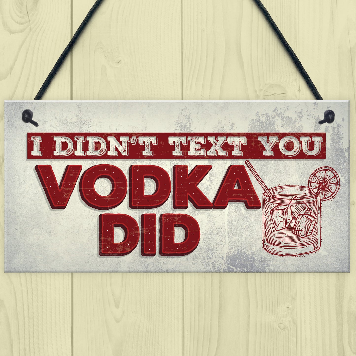 Vodka Sign Funny Man Cave Gift Home Bar Hanging Pub Plaque