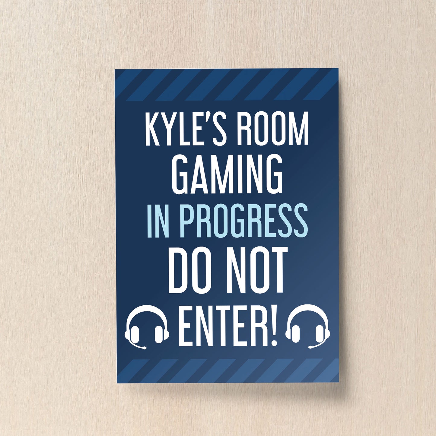 Boys Bedroom Sign Personalised Funny Gaming Wall Art Son Gift