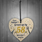 Funny Happy Birthday 58 Wood Heart Man Wife Grandma Grandad