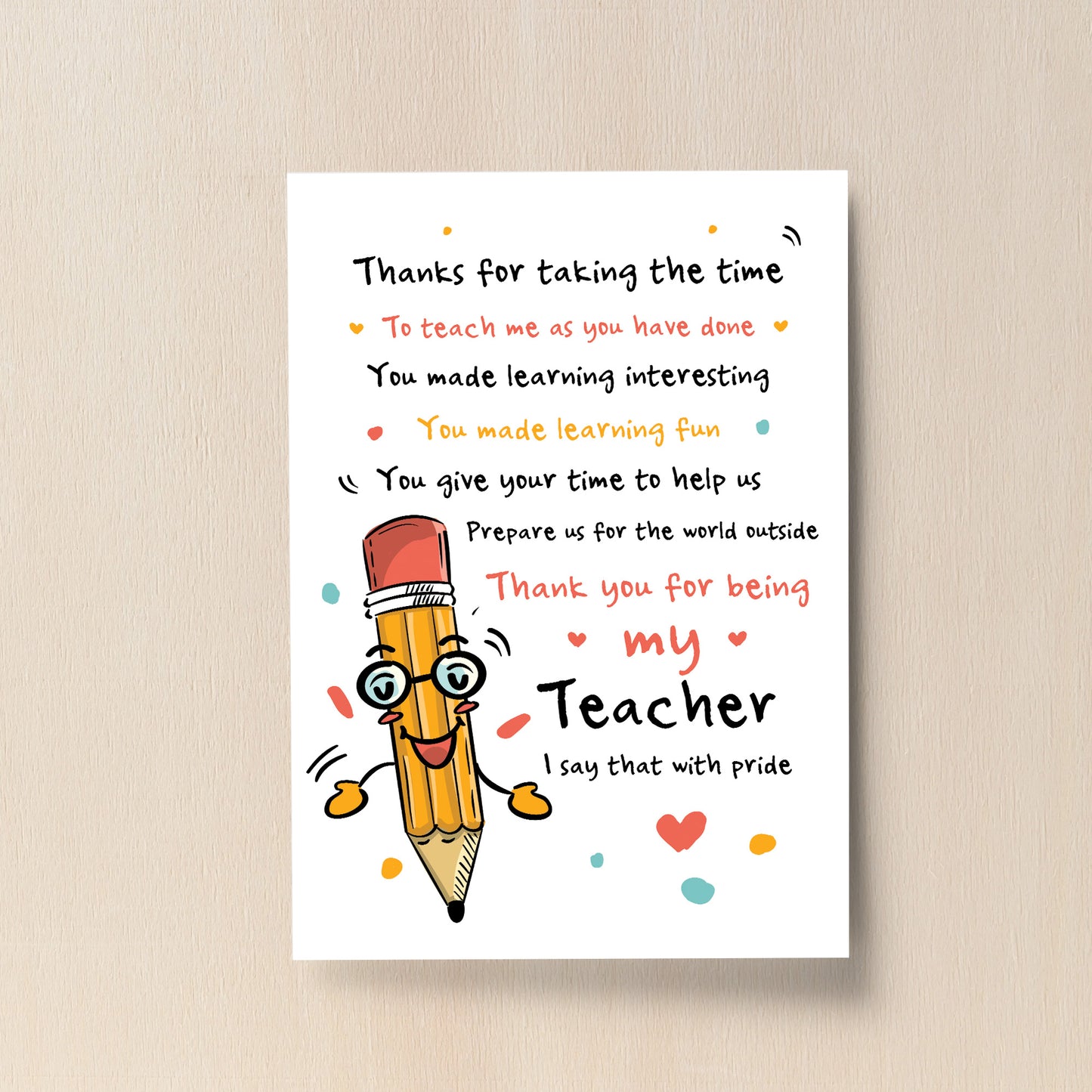 Teacher Teaching Assistant Thank You Gifts Teacher Poem Gifts