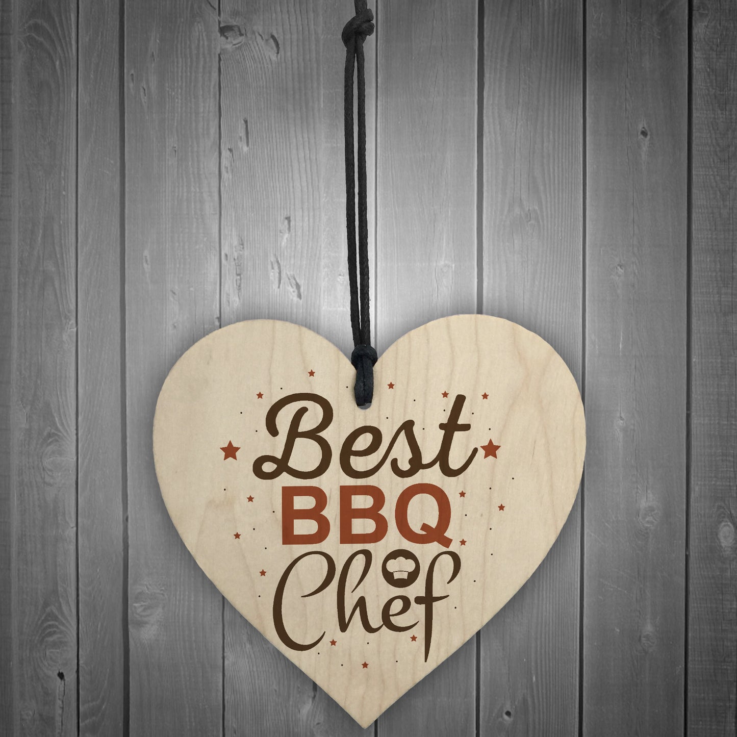 BBQ Barbecue Cooking Kitchen Dad Mum Gift Wood Heart Sign