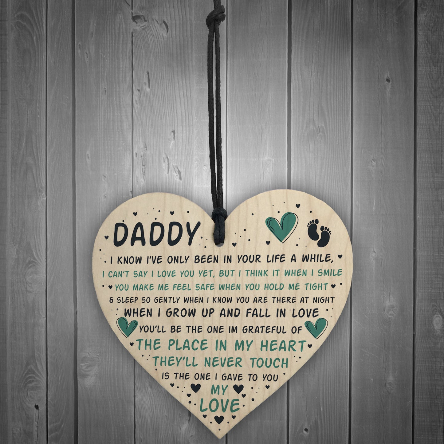 Fathers Day Gift For New Daddy Wooden Heart Daddy To Be Gift