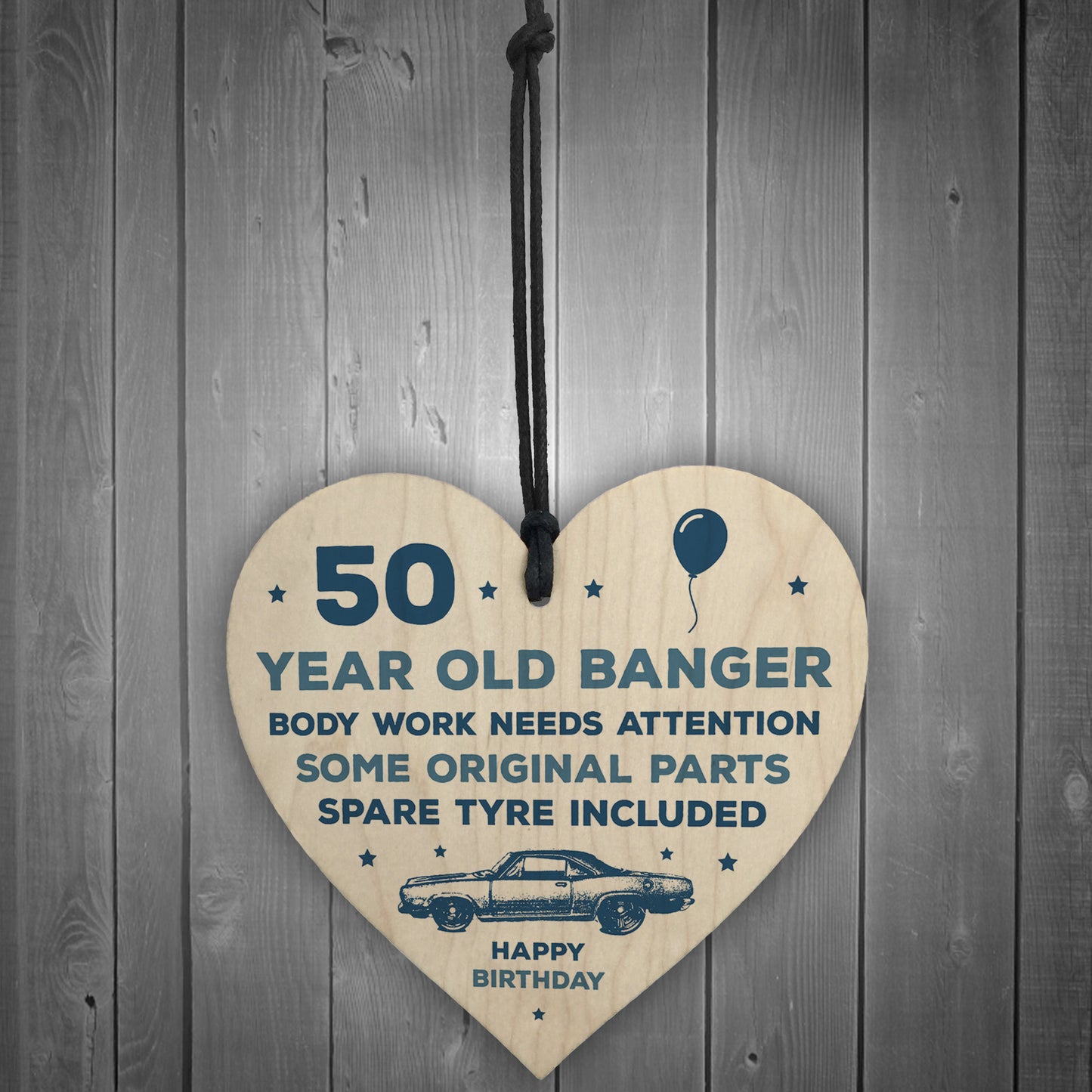 Funny Rude 50th Birthday Gift For Him Wood Heart Dad Uncle