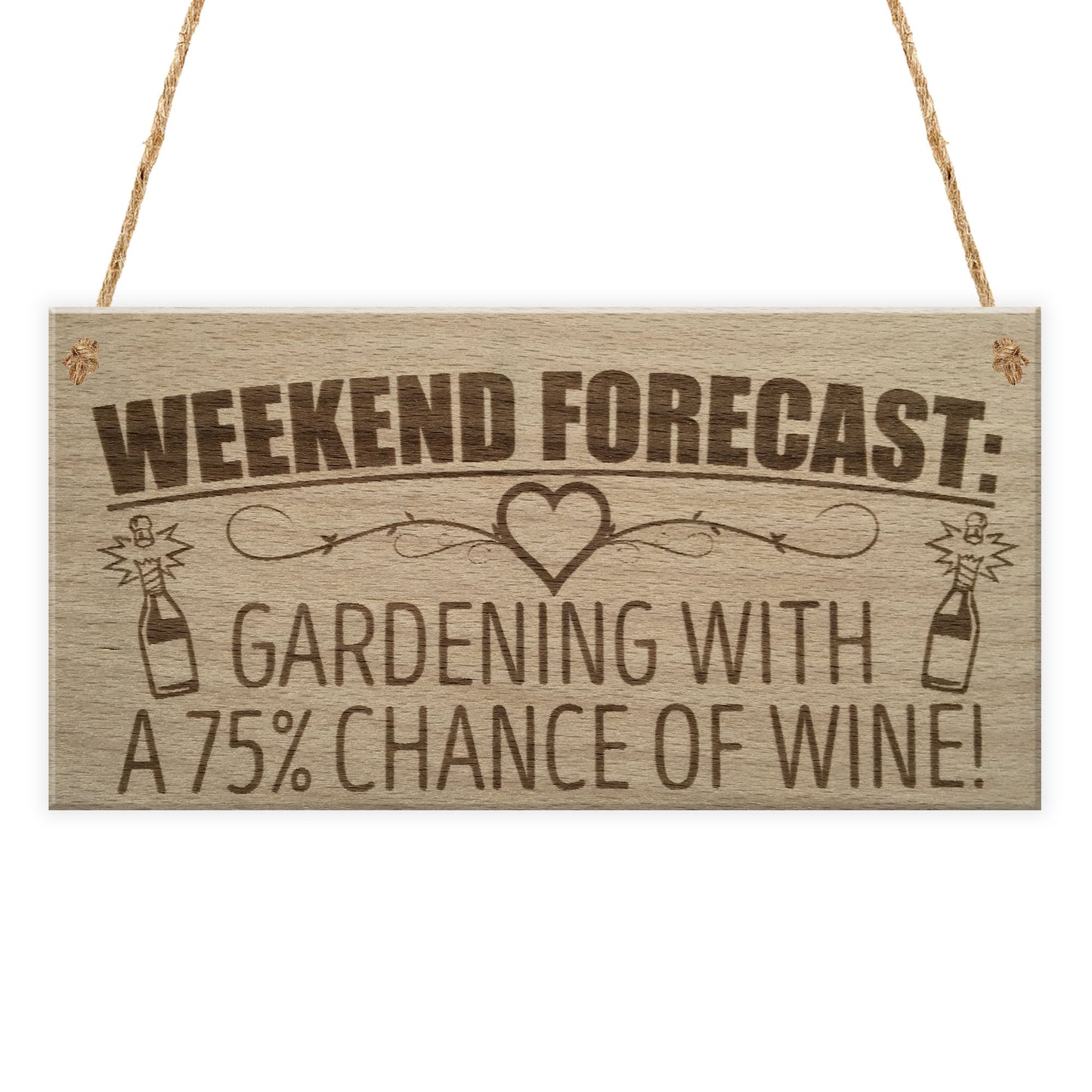 Forecast Gardening Wine Funny Garden Shed Alcohol Hanging Plaque