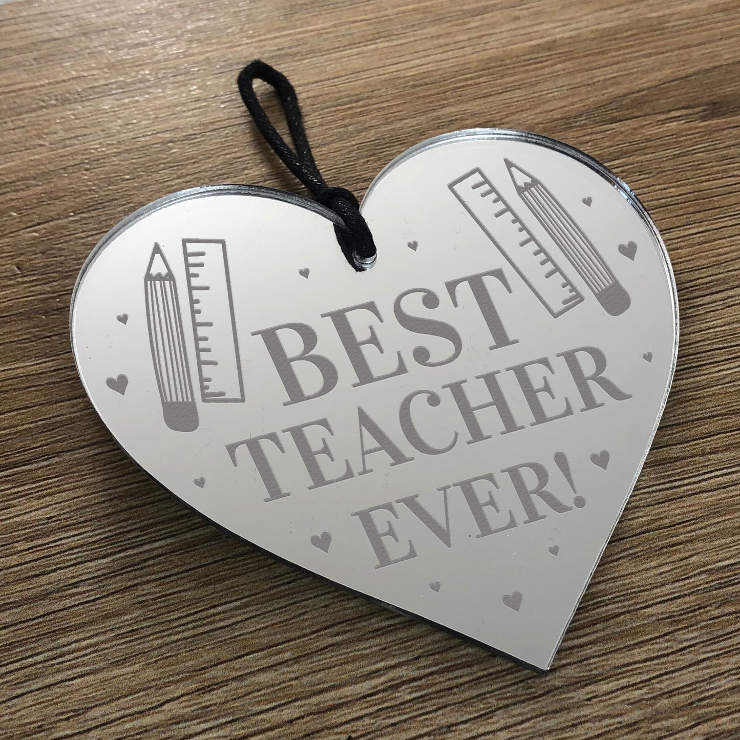 BEST TEACHER EVER Gift Engraved Heart Thank You Gift For Teacher