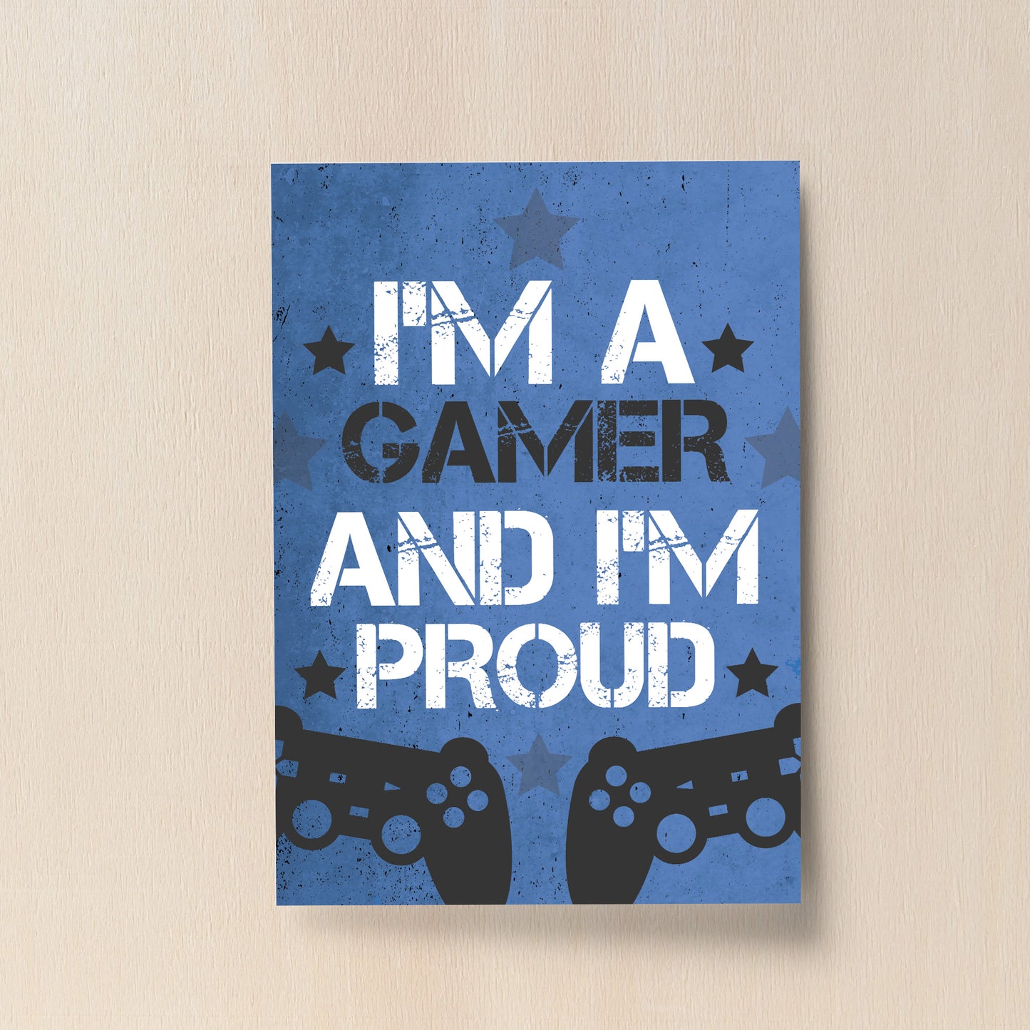 Blue Gaming Prints Games Room Boys Bedroom Decor Gift For Son