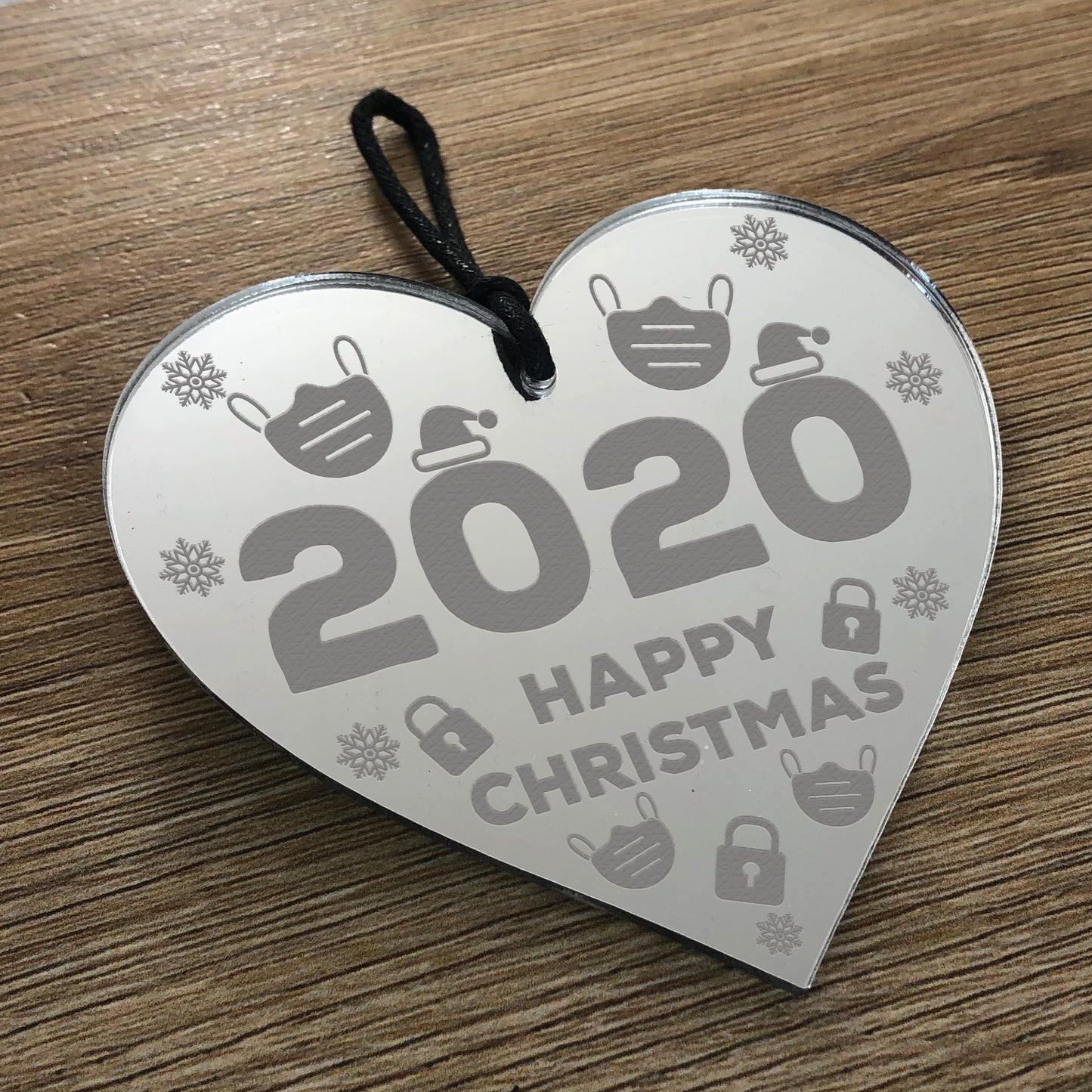 2020 Happy Christmas Lockdown Engraved Bauble Christmas Decor