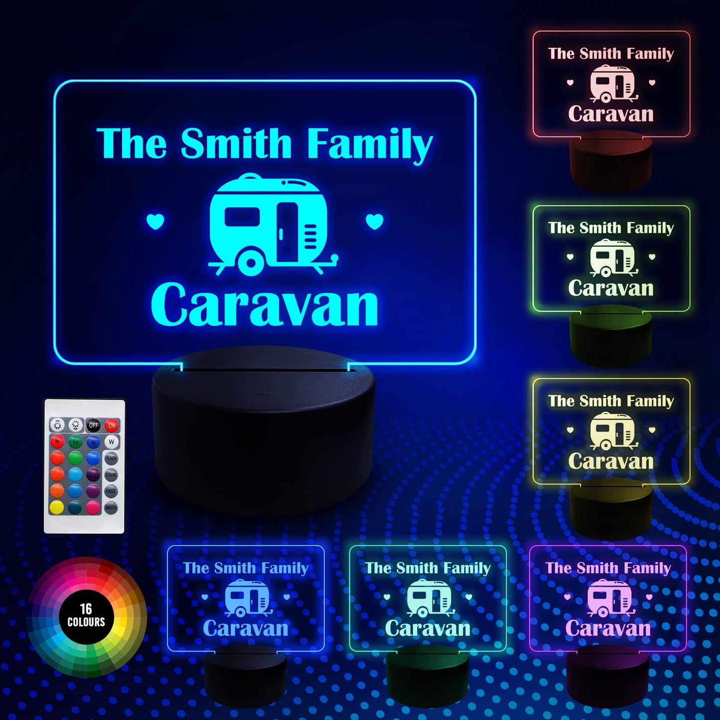 Personalised Caravan Decor Sign LED Sign Novelty Caravan Lover