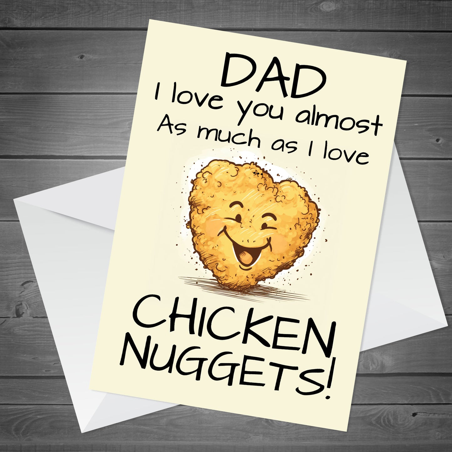 Funny Happy Father's Day Card Chicken Nugget Theme Funny