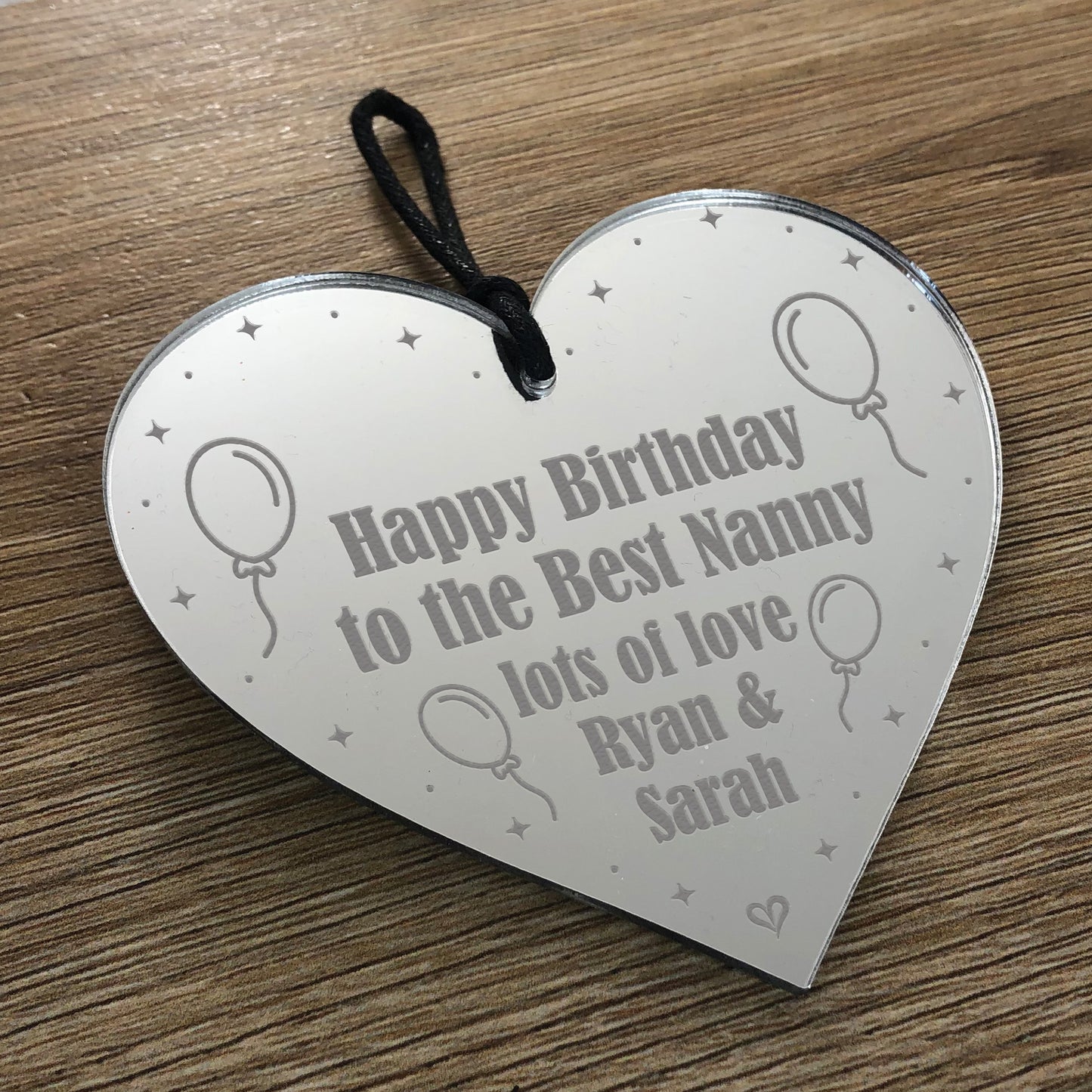 Best Nanny Birthday Gift Personalised Engraved Heart Gift