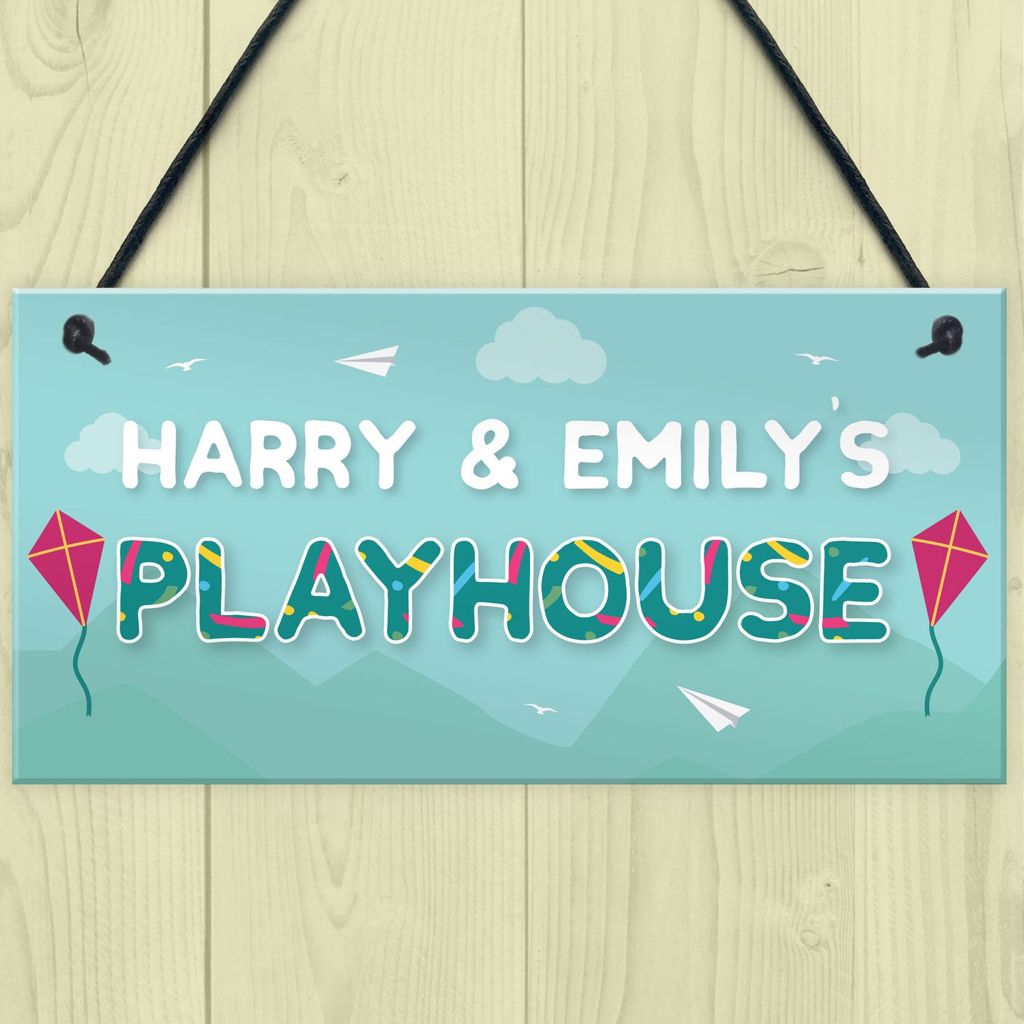 Personalised Any Name Playhouse Sign Childrens Playroom Bedroom