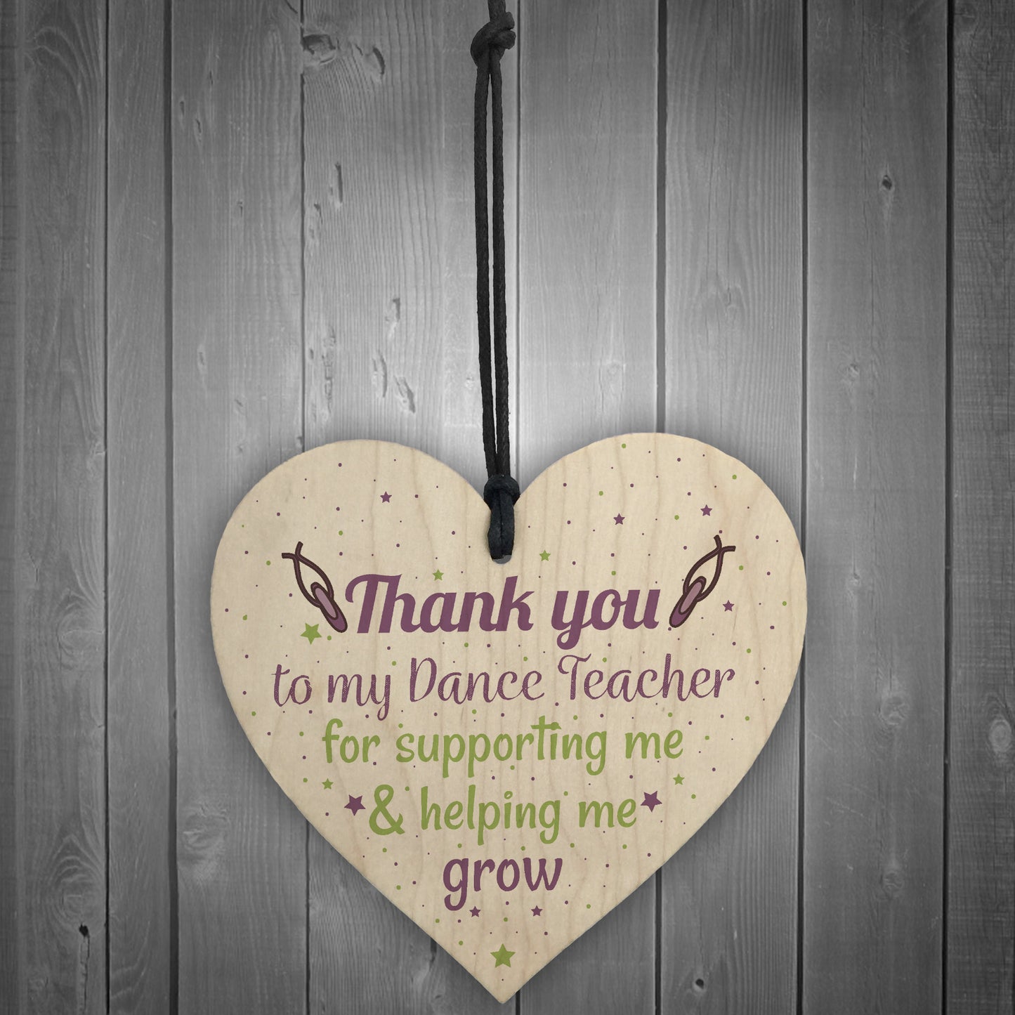 Dance Teacher Friendship Gift Wooden Heart Sign Thank You Gift