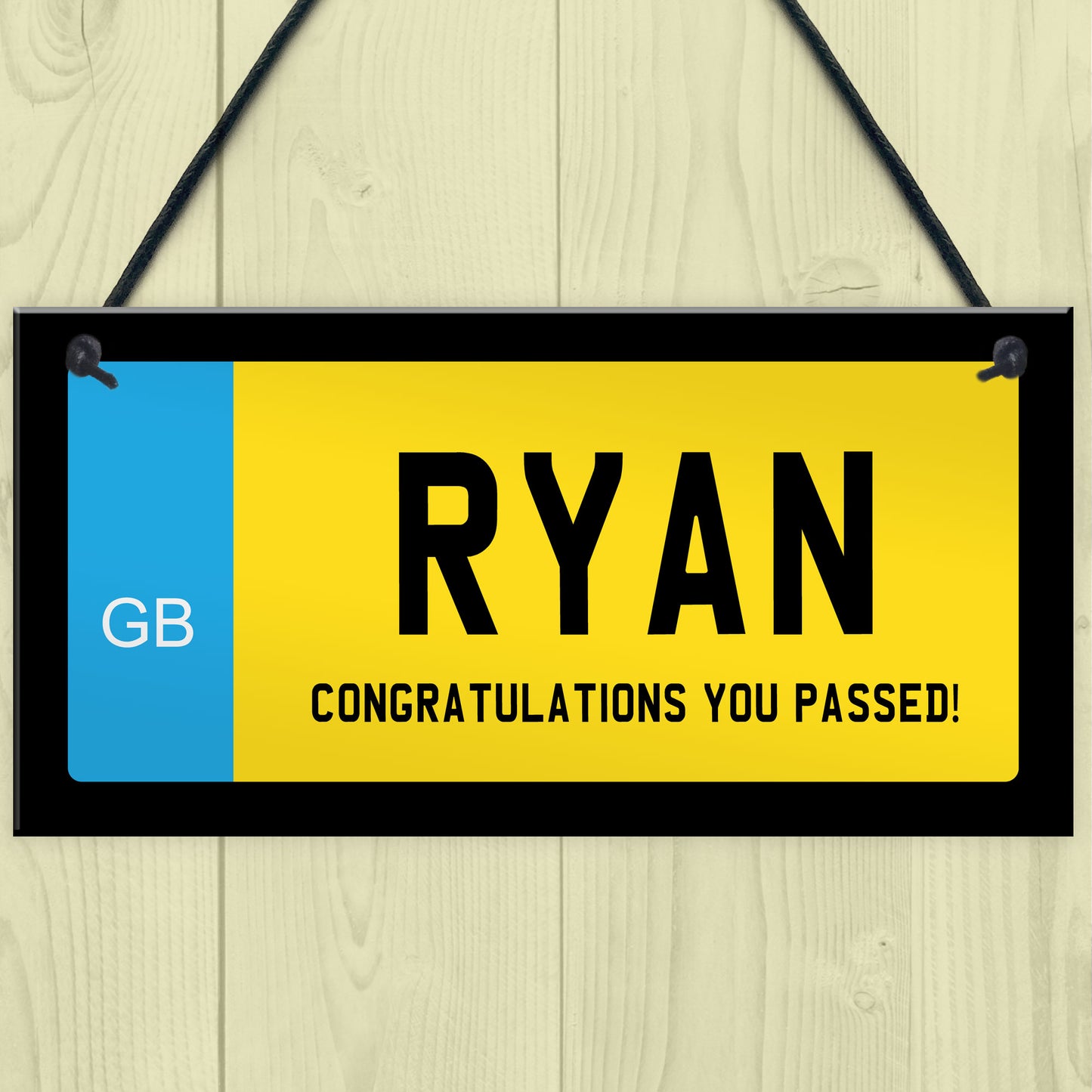 Number Plate Plaque Personalised Congratulations You Passed