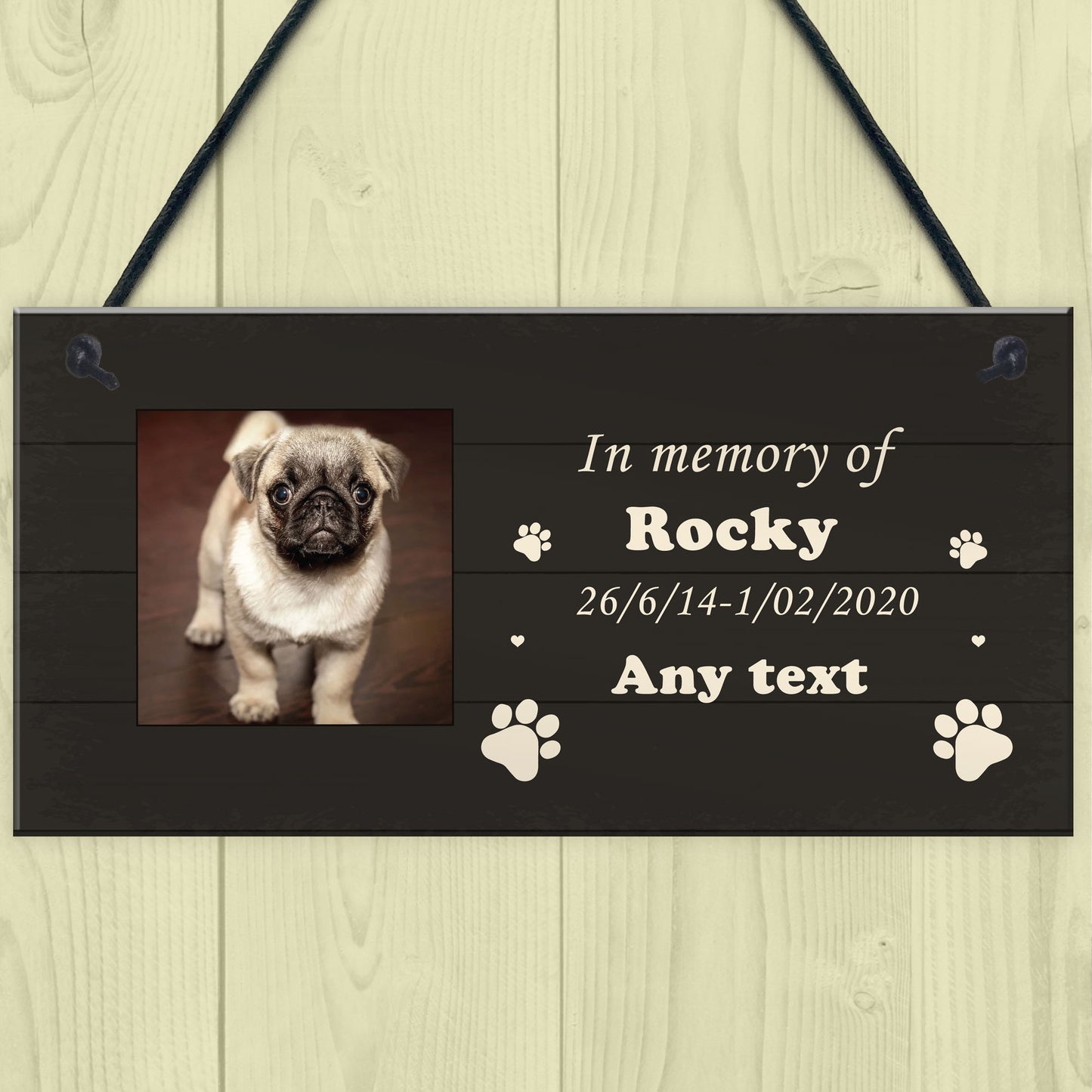 Memorial Sign For Family Pet PERSONALISED Dog Sign