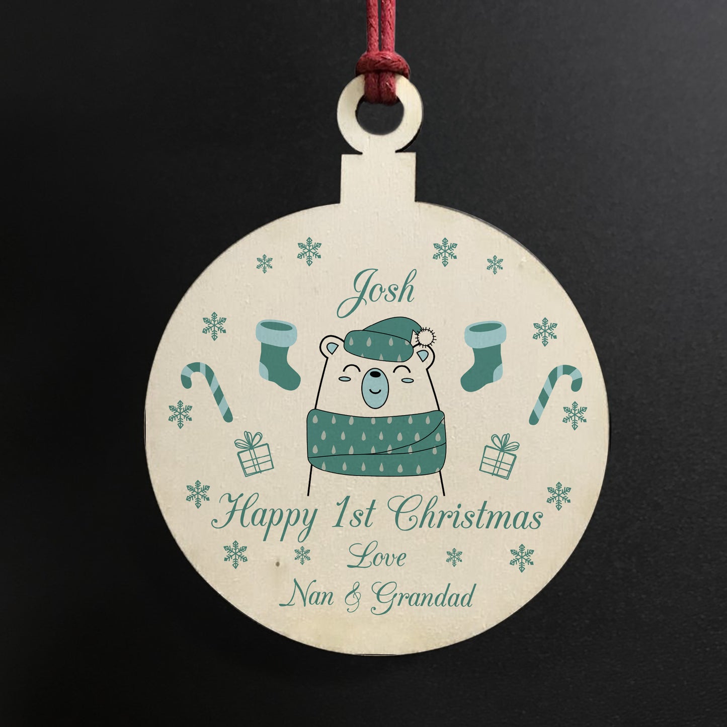 1st Christmas Decoration For Baby PERSONALISED Baby Boy Gift