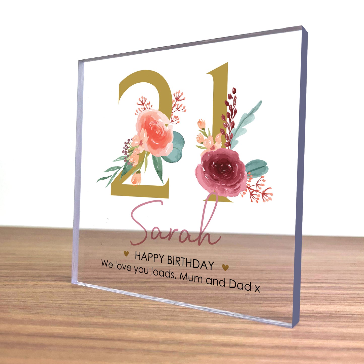 PERSONALISED 21st Birthday Gifts Girls Daughter Her Clear Block