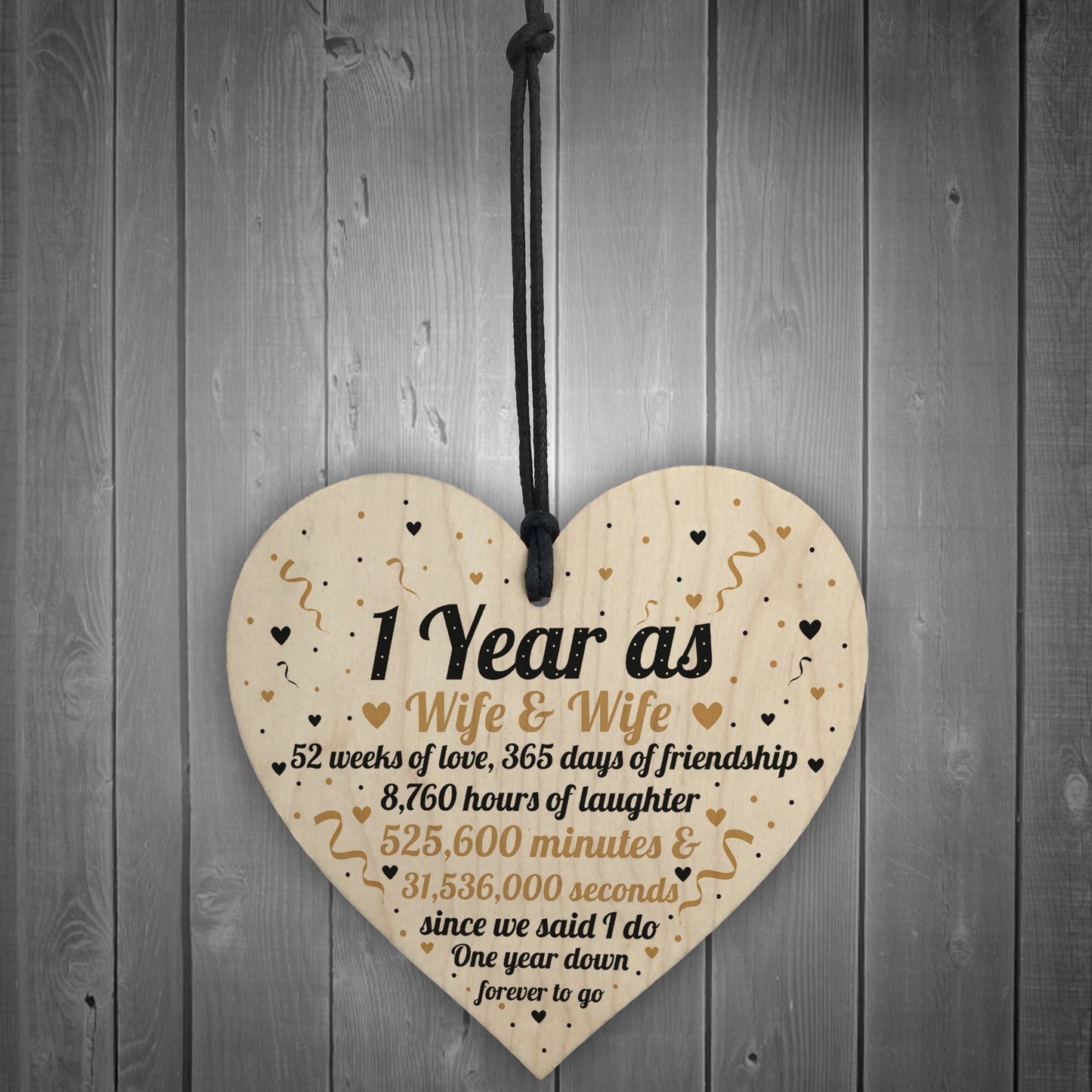 1st Wedding Anniversary Gift For Wife And Wife Wooden Heart